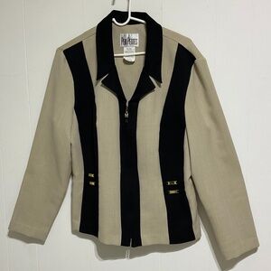 vintage Y2K Peri Petites 16P blazer light jacket office career Beige Black